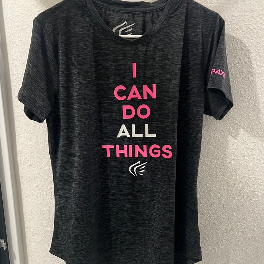 Black Graphic T-Shirt with Pink Text